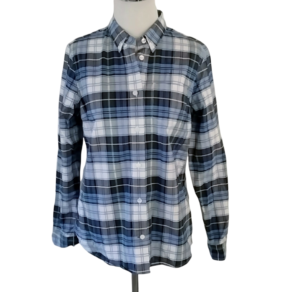 L.L. Bean Womens Plaid Button Up